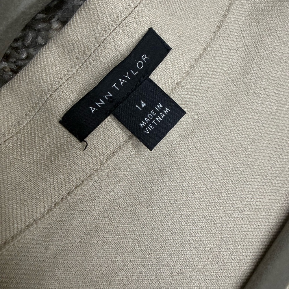 Ann Taylor Beige Linen Blend Wide-Leg Jumpsuit Size 14 - Picture 7 of 9